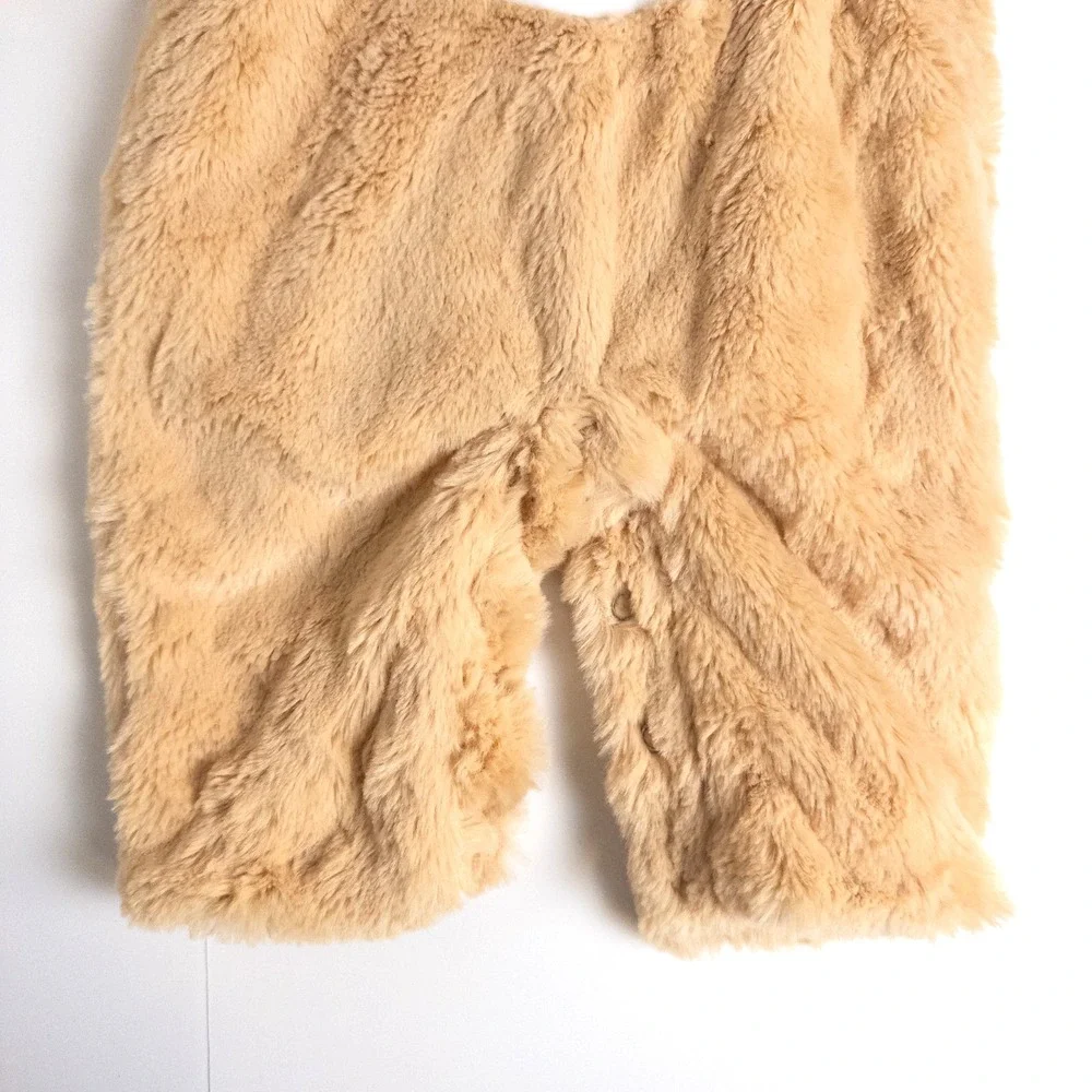 Pottery Barn Kids Lion‎ Costume 0-6M Tan Plush Faux Fur Halloween Jumpsuit - Picture 4 of 9